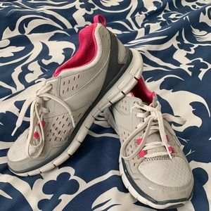Sketchers Sport Pink & Gray Memory Foam Sneakers
